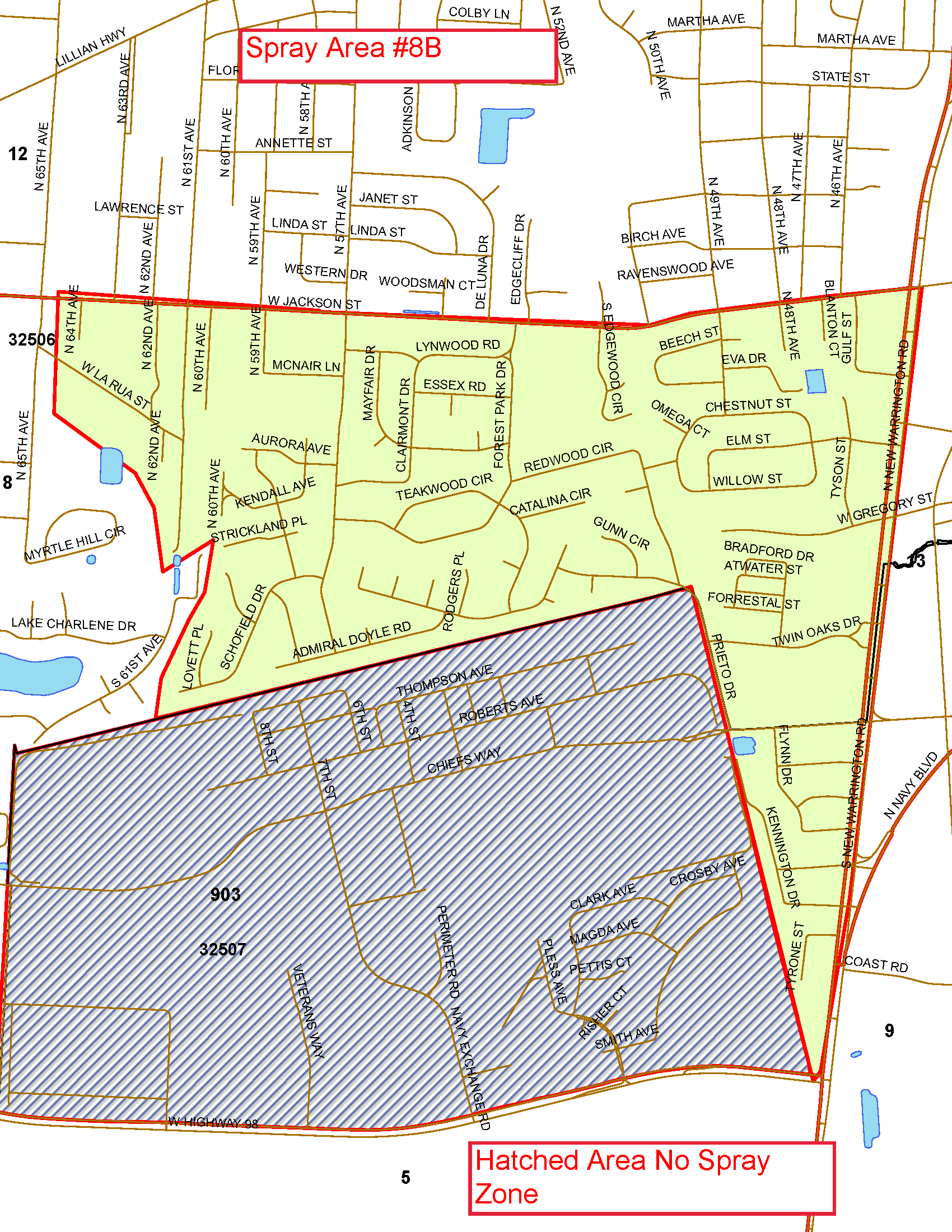 Spray Area 8b Map Spray Area 8b Map