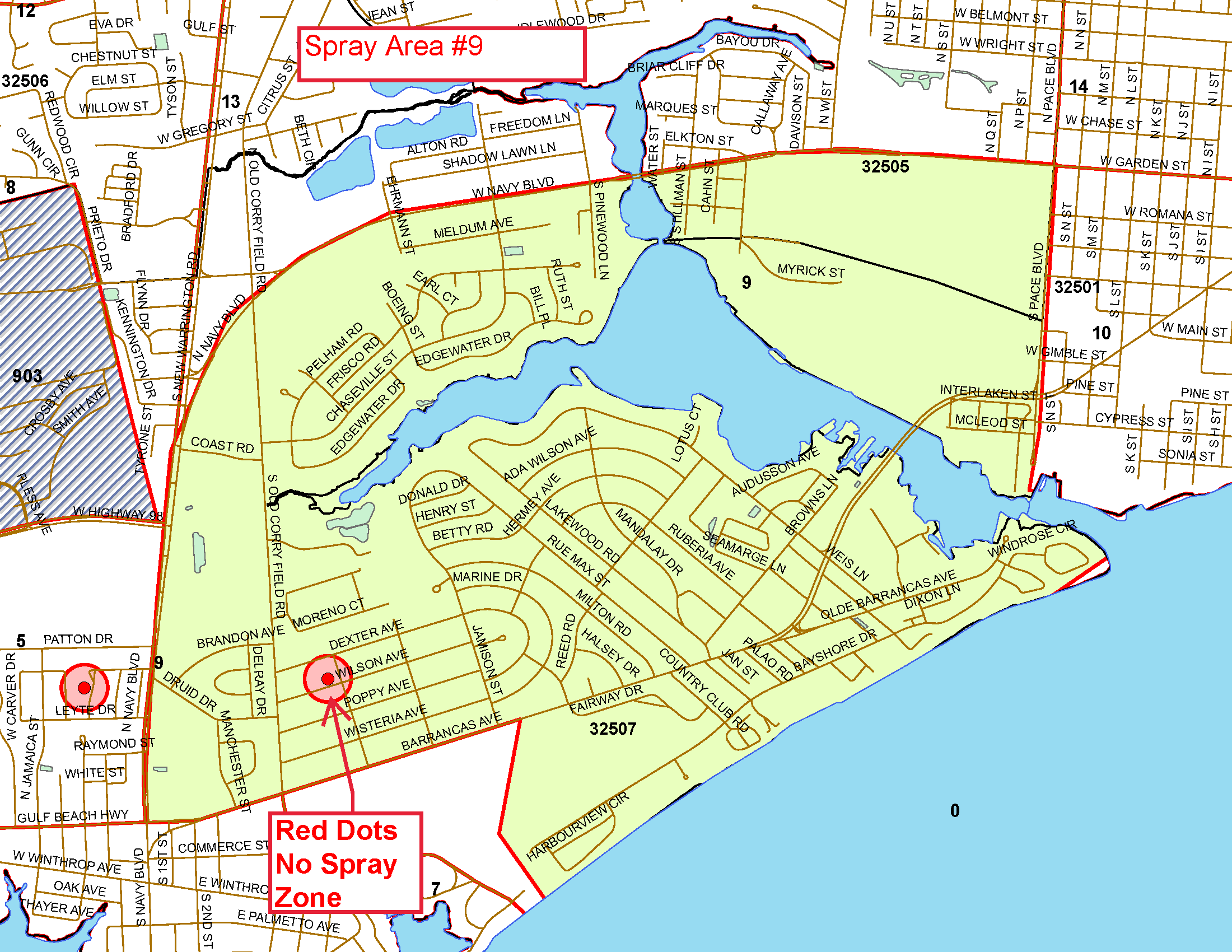 Spray Area 9A Map