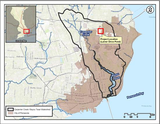 Lanier Drive Stormwater Pond Floating Islands Location Map