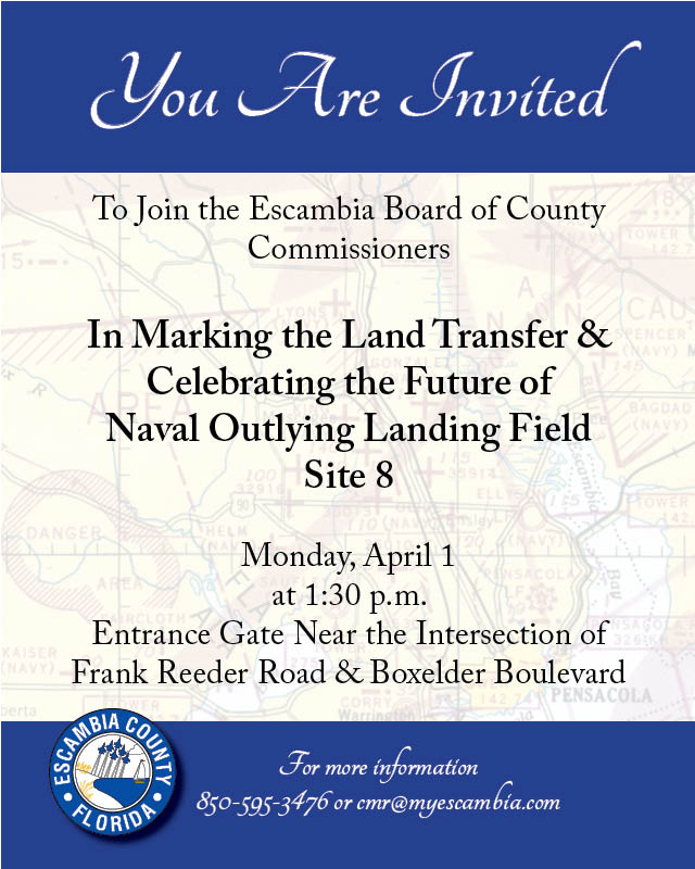 Invitation to NOLF Site 8 Ceremony 