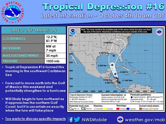 TD16 10 AM Oct. 4 TD16 10 AM Oct. 4