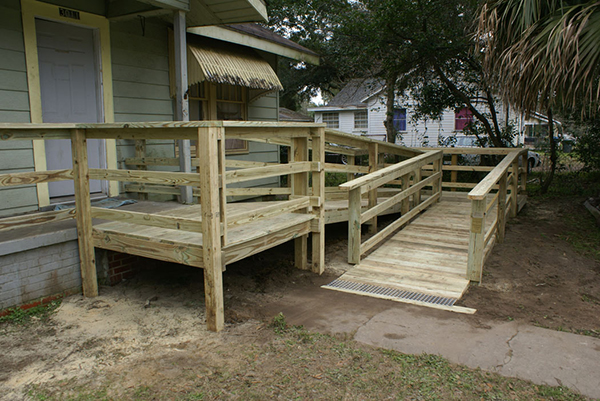 A wheelchair ramp installed by the Pensacola Civitan Club