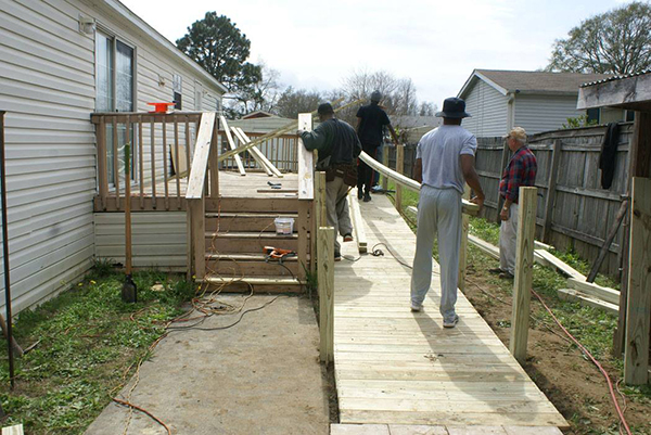 A wheelchair ramp installed by the Pensacola Civitan Club