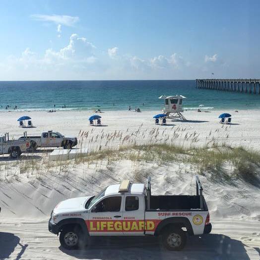 A lifeguard truck on Pensacola Beach.