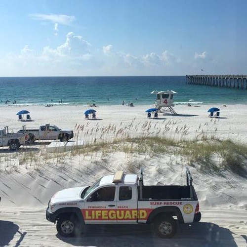 lifeguard 3 A lifeguard truck on Pensacola Beach.