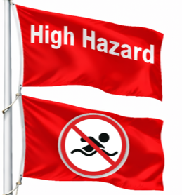 Double red flag - Water Closed