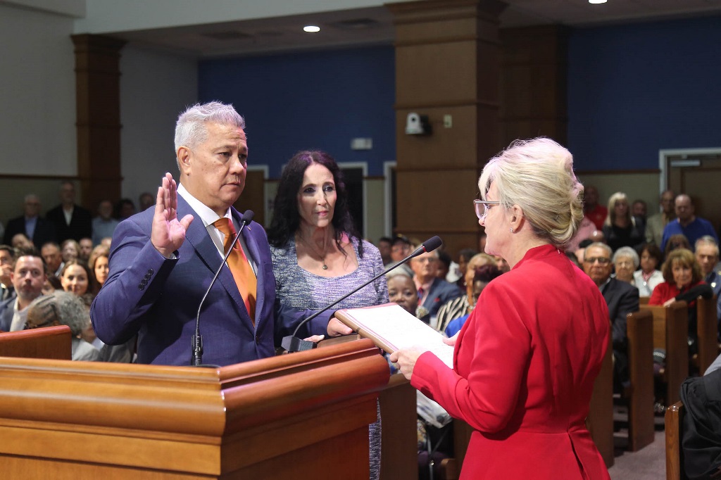 Commissioner Stroberger is sworn in as District 1 Commissioner