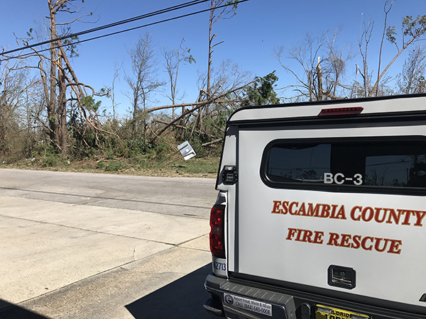 Escambia County Fire Rescue crews stationed at Lynn Haven Fire Department in Lynn Haven, Florida.