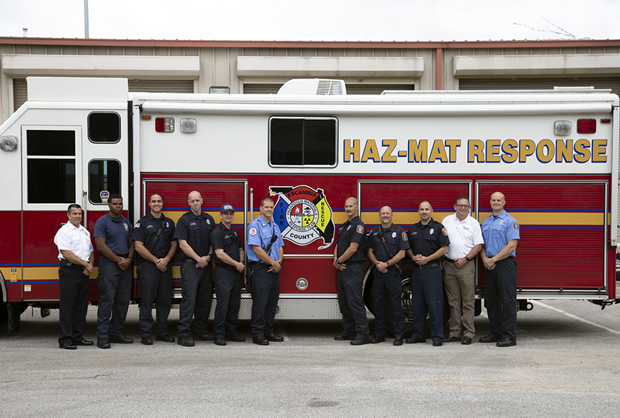 Fire Rescue Staff with New HAZMAT Response Unit