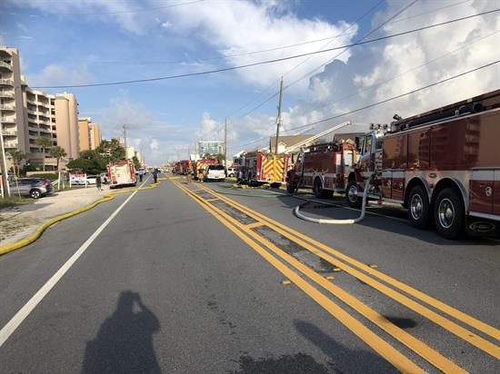 Escambia County Fire Rescue Response to Perdido Key Drive Fire