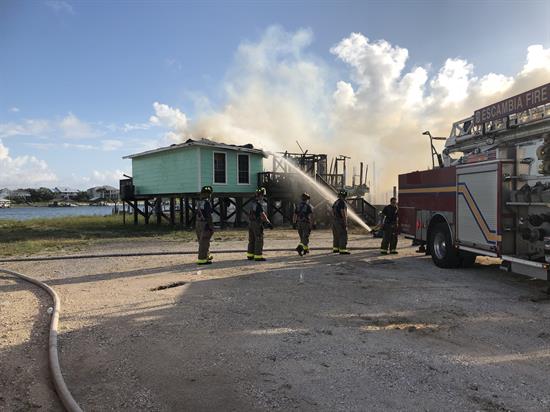 Escambia County Fire Rescue Response to Perdido Key Drive Fire