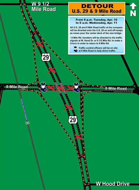 U.S. 29 and Nine Mile Temporary Road Closures U.S. 29 and Nine Mile Temporary Road Closures