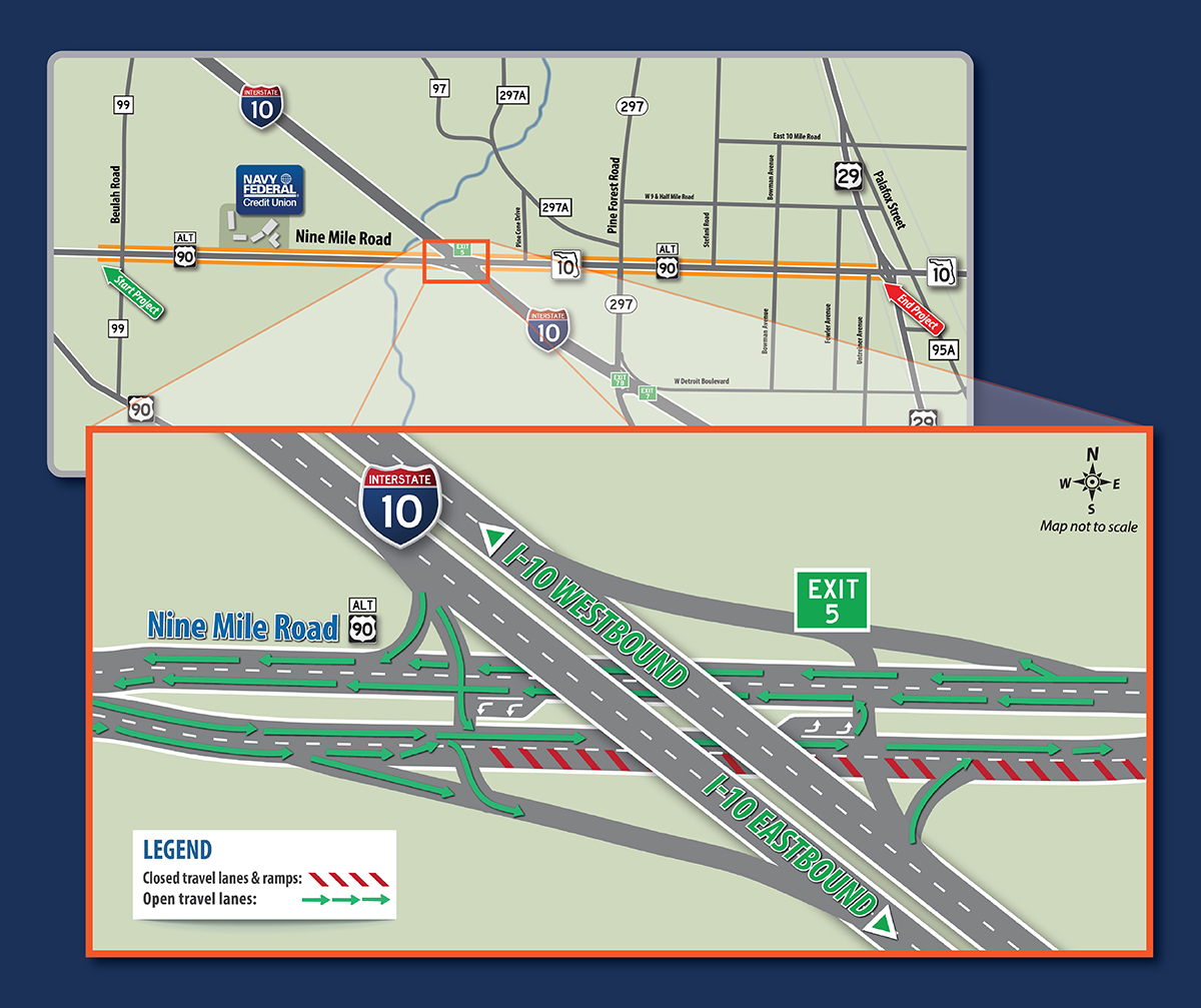 9 Mile 2018 Traffic Shift map 