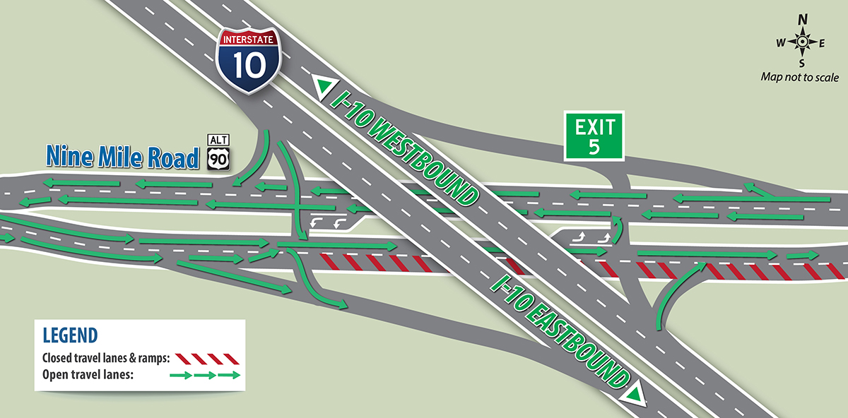 9 Mile Traffic Shift map