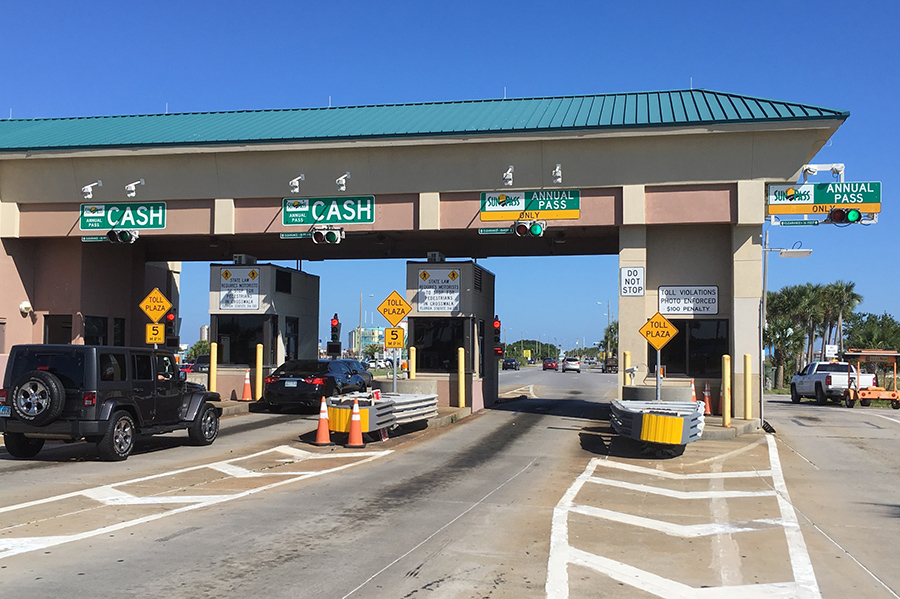 Bob Sikes Bridge Toll Plaza Lanes New Signage 