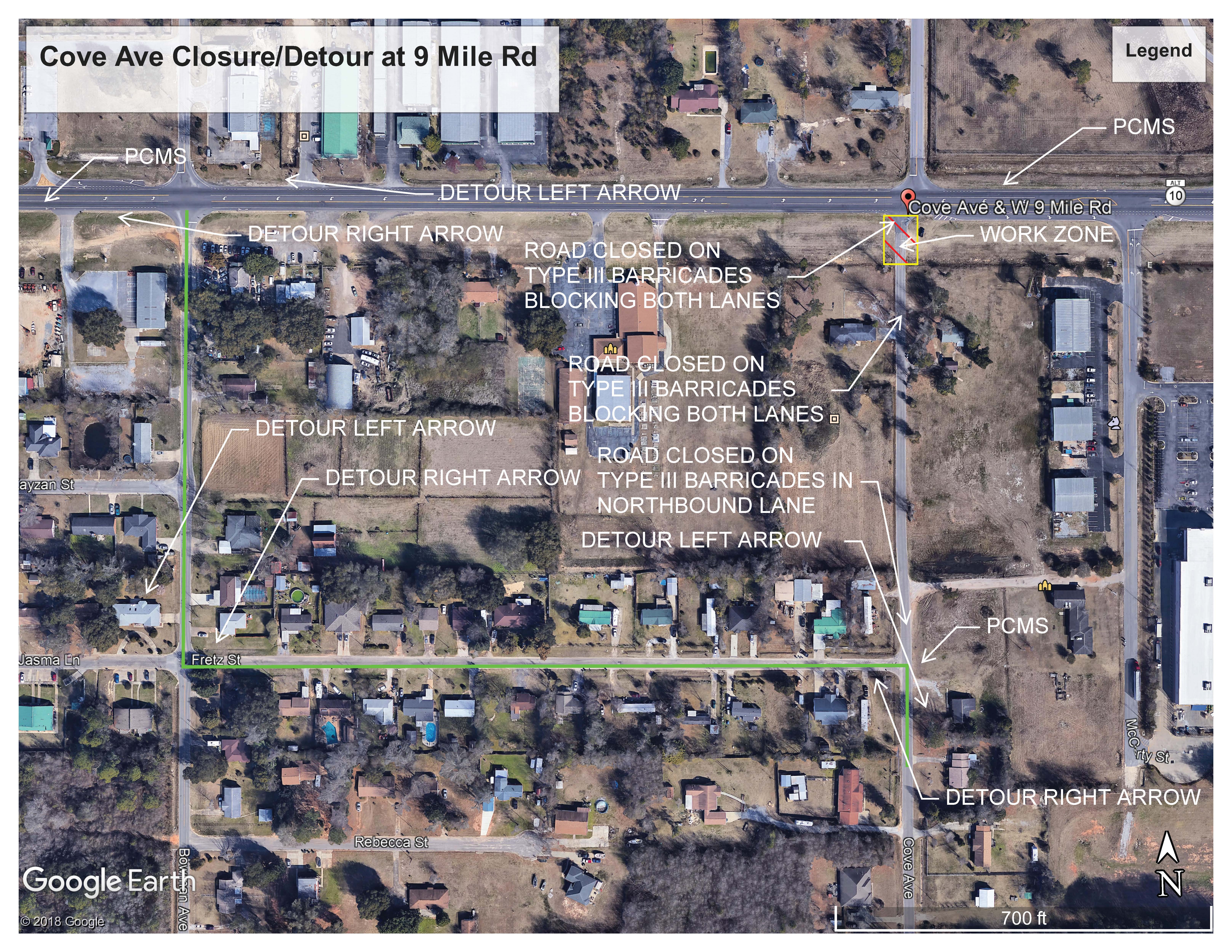 Cove Avenue Detour May 2019