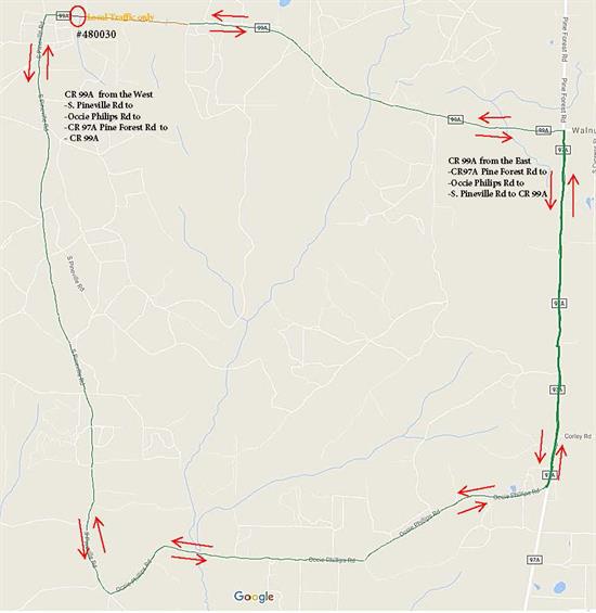 CR99A at Freeman Springs Branch Detour