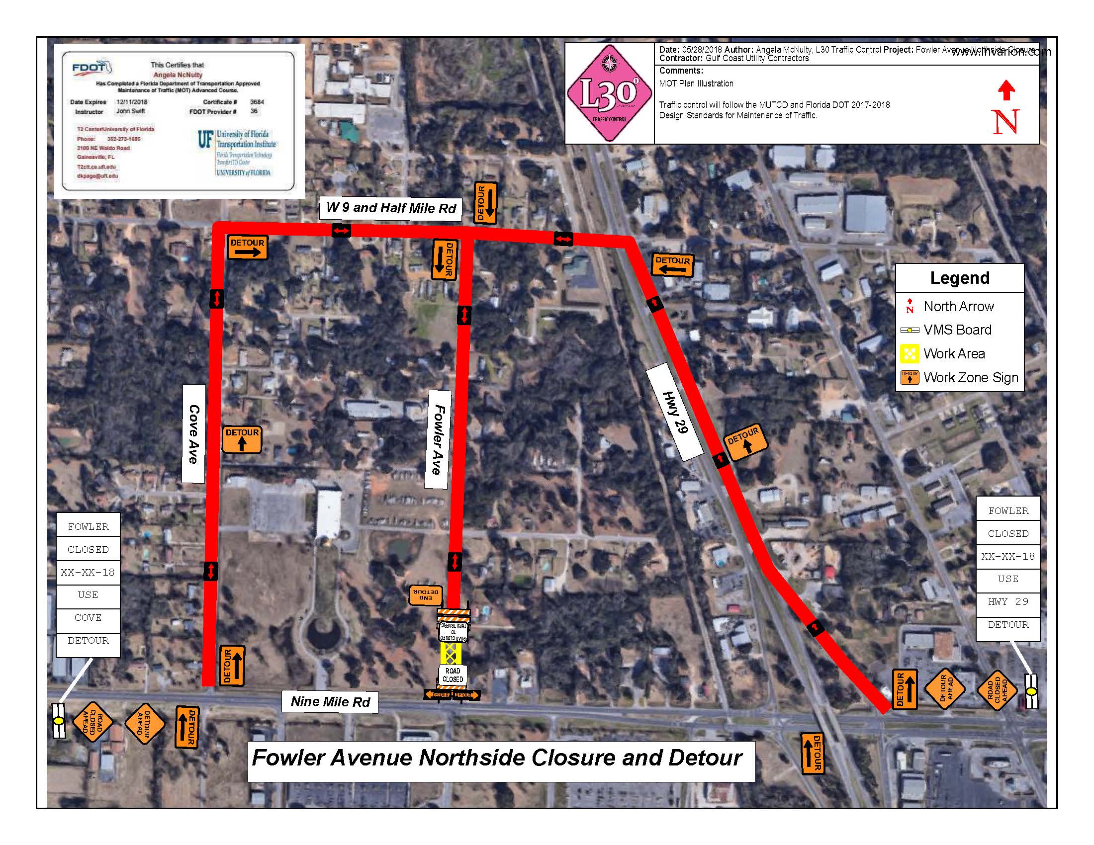 Fowler Avenue Detour Map 