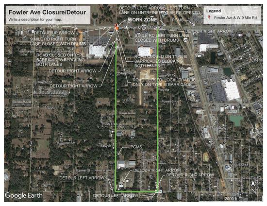 Fowler Avenue Detour Map 