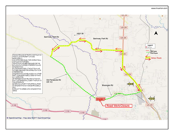 Muscogee Rd Phase II detour route Muscogee Rd Phase II detour route