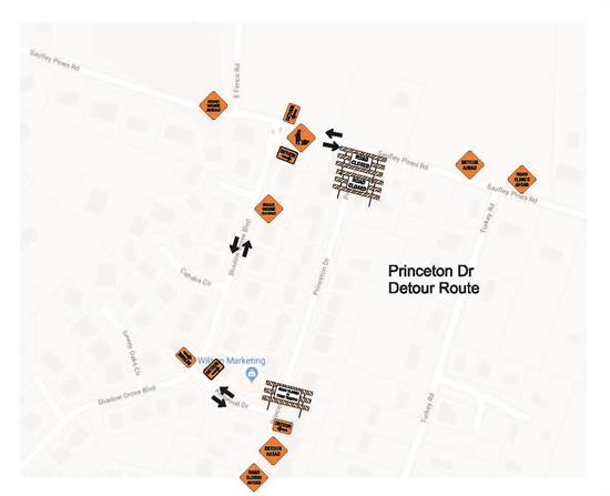 Princeton Drive Detour Map
