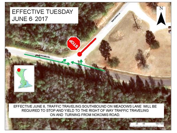 June 6 Stop Sign Location at Intersection of Nokomis and Medows 