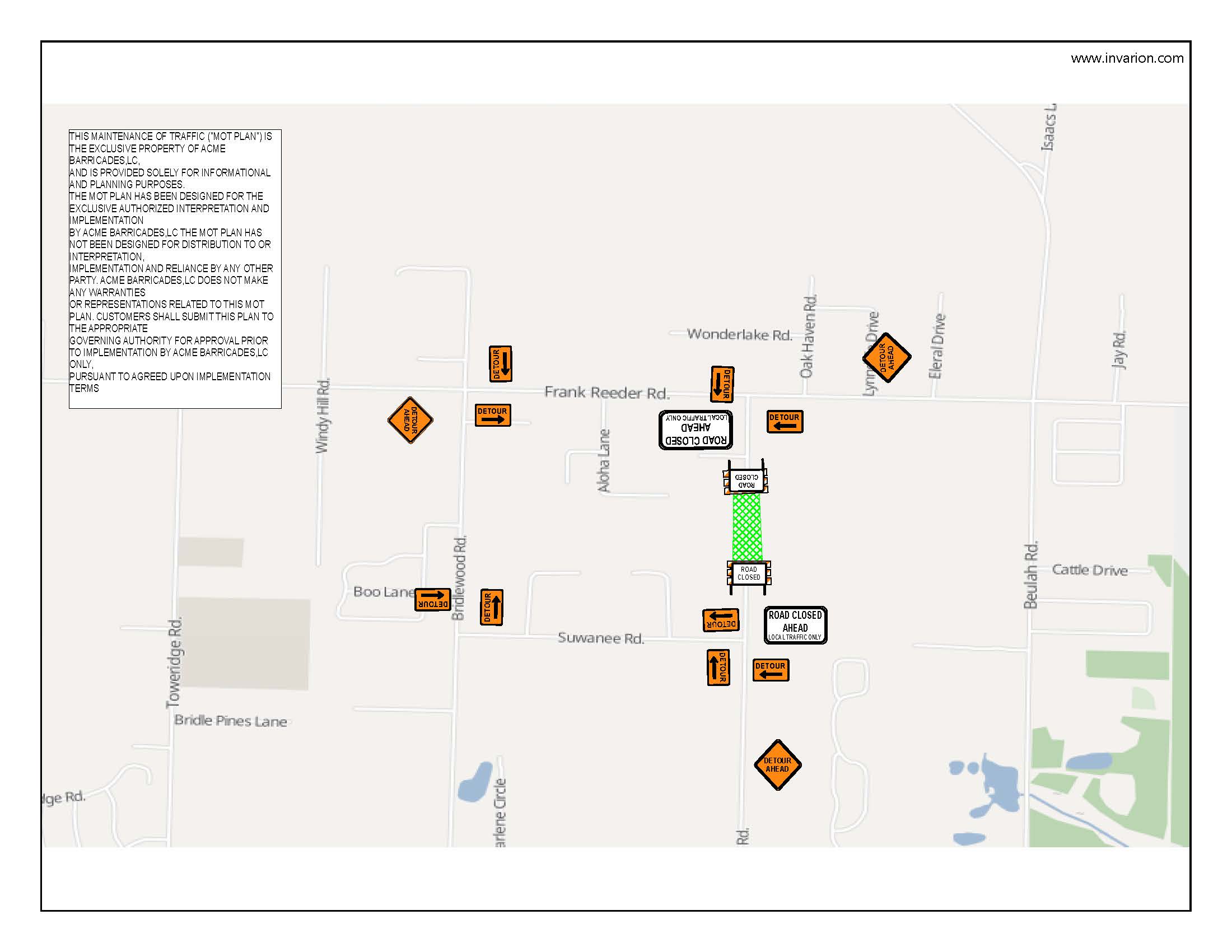Rebel Road Closure Map