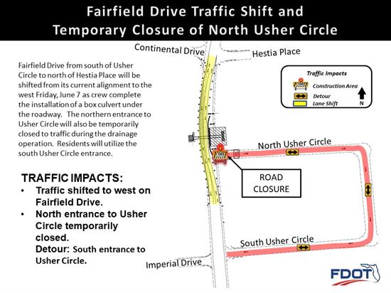 Usher Circle North Closure Graphic Usher Circle North Closure Graphic