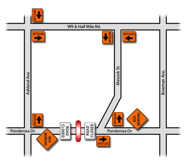 Ponderosa Drive Road Closure