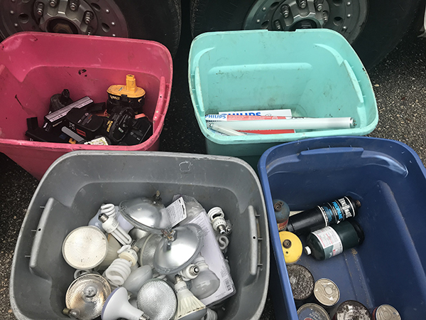 Regional Roundup 1 Light bulbs and paint collected during the April 6 Regional Roundup at Pensacola High School.