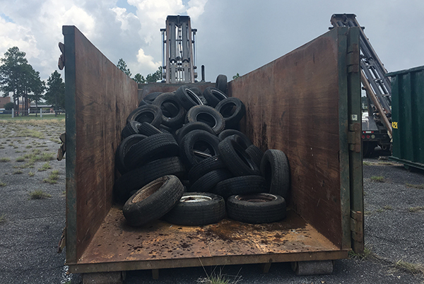 Some of the tires collected during the Saturday, June 9 Regional Roundup.
