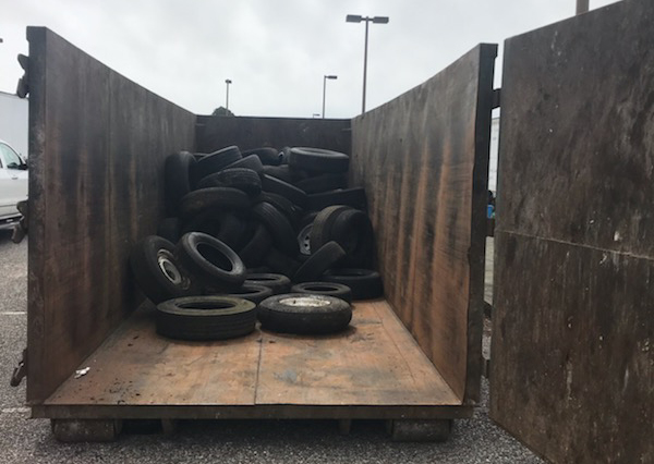Regional Roundup March 9 2 Tires collected for disposal at the March 9 Regional Roundup at Bailey Middle School