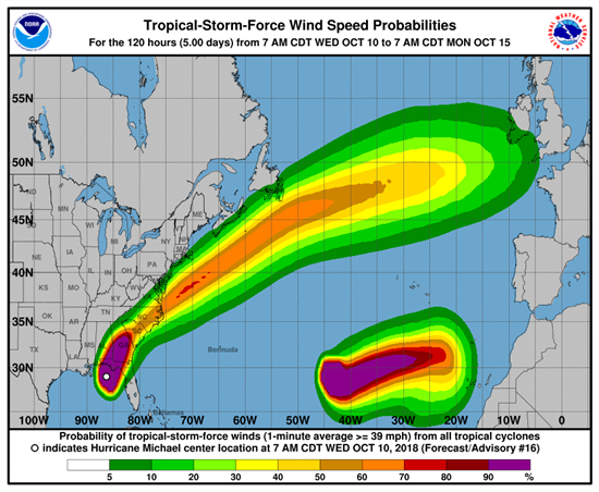 National Hurricane Center 10 a.m. Wind Speeds Slide